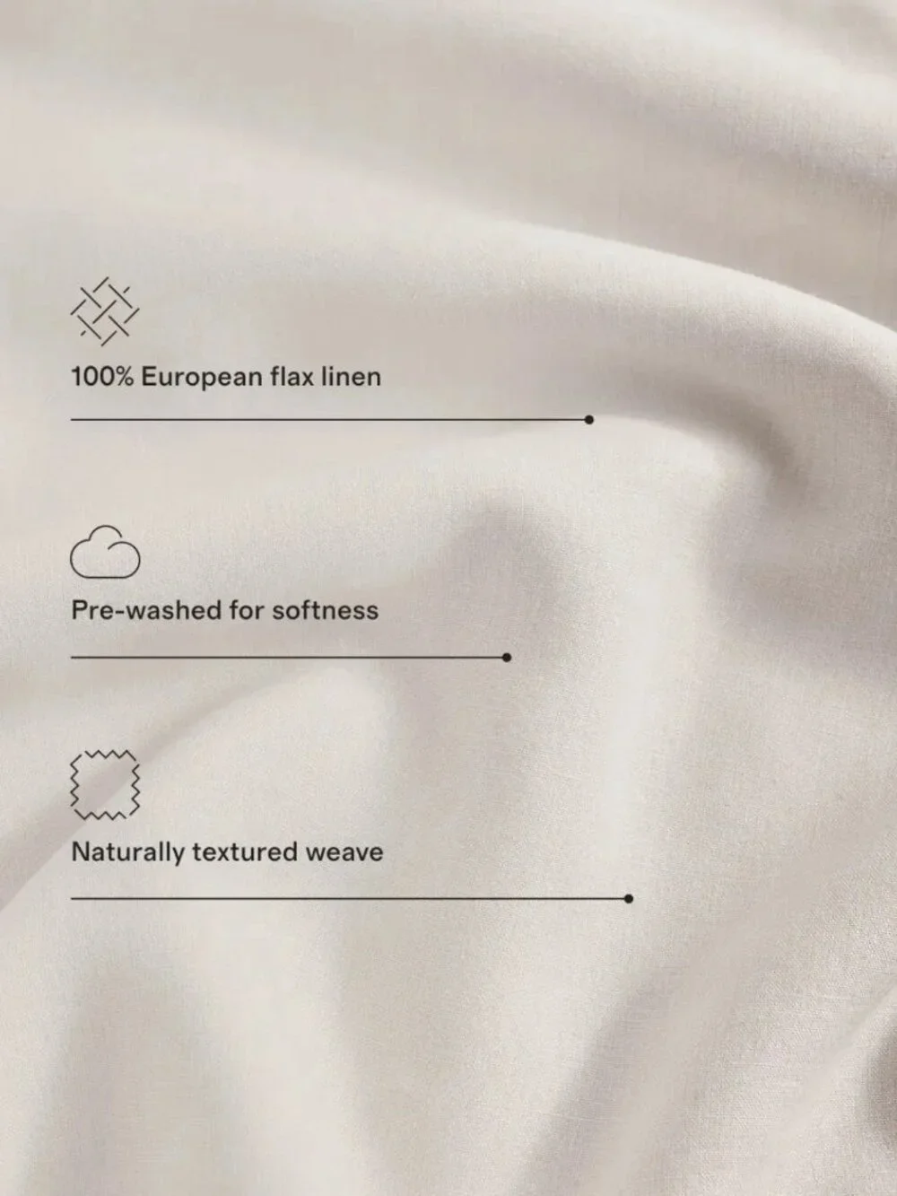 Quince European Linen Duvet Cover Set King/Cal King Natural 100% Flax Linen